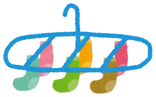 洗濯物を干しているイラスト