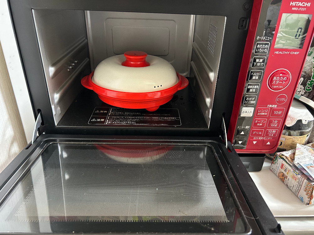 レンジメートプロを電子レンジに入れた時の写真