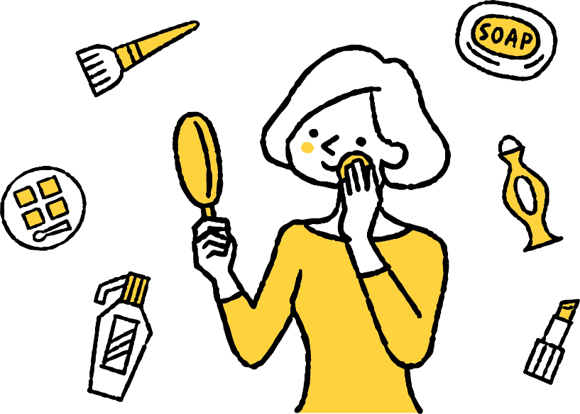 化粧をする女性