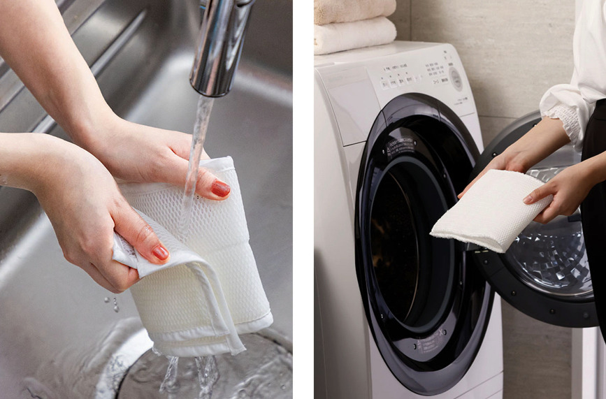 フィルターを洗う様子